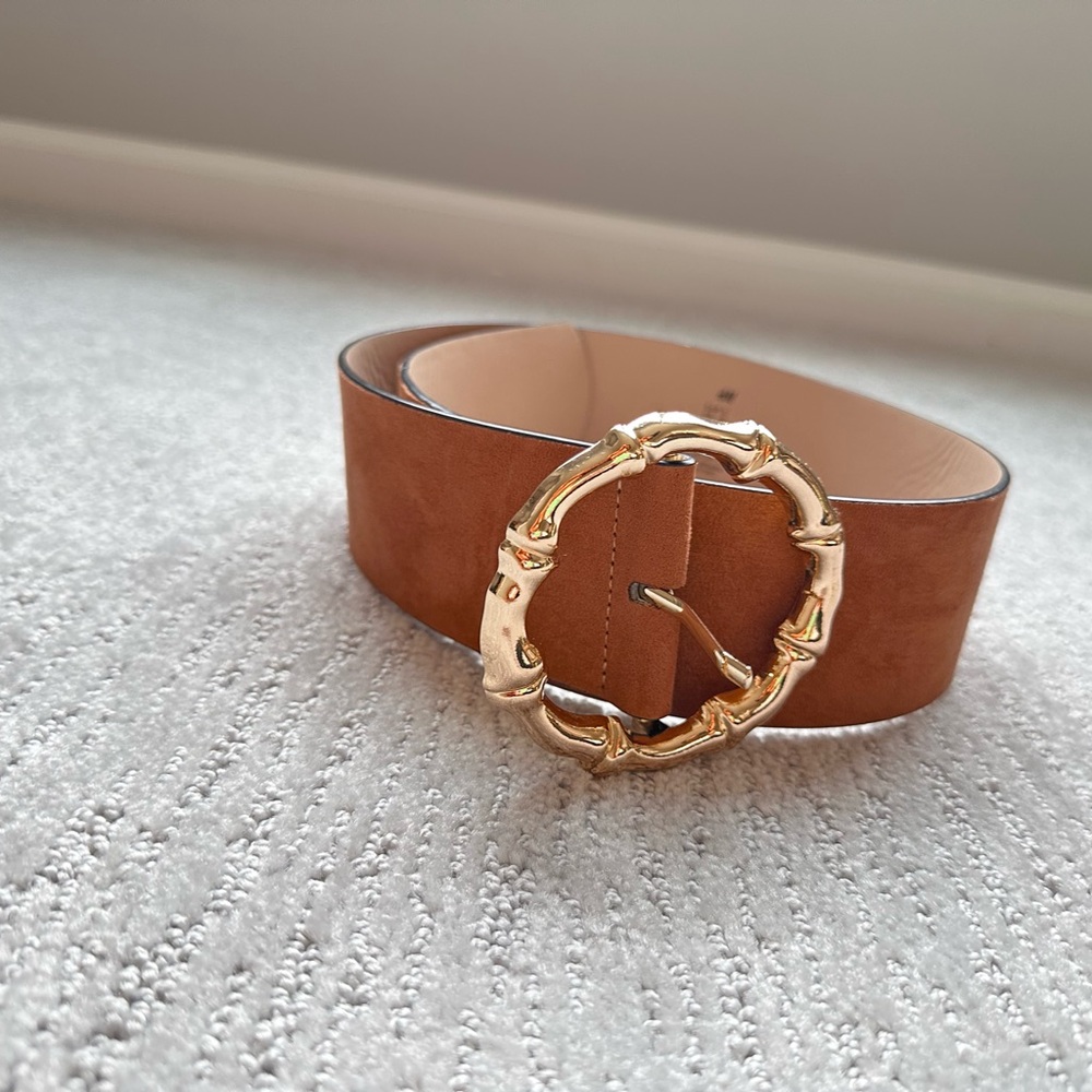 H&M Tan Belt with Gold Buckle